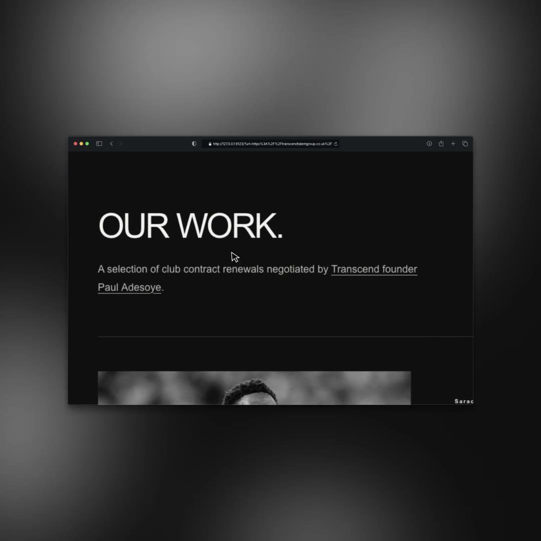 Transcend Talent Group website preview